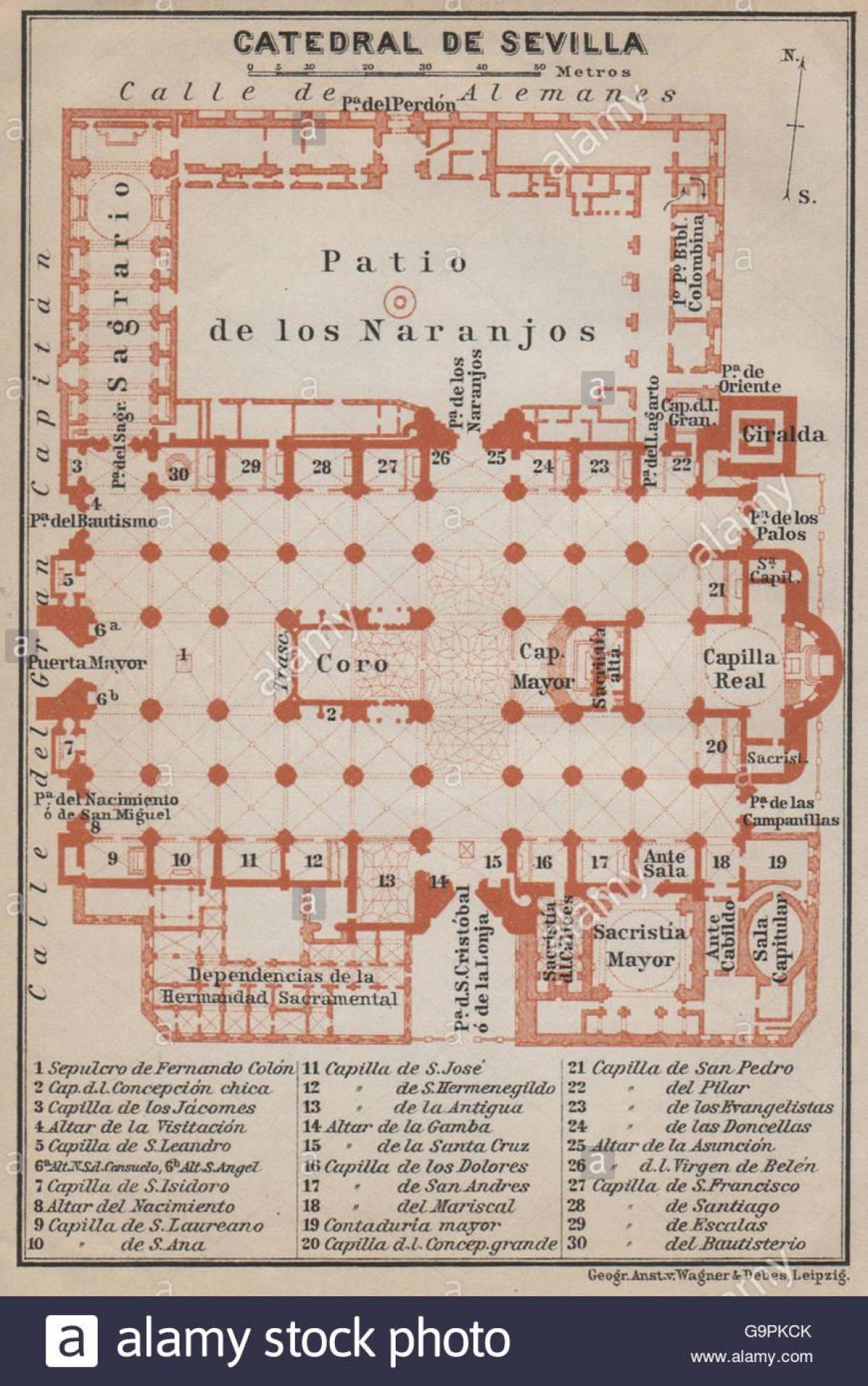 mapa catedral de sevilla