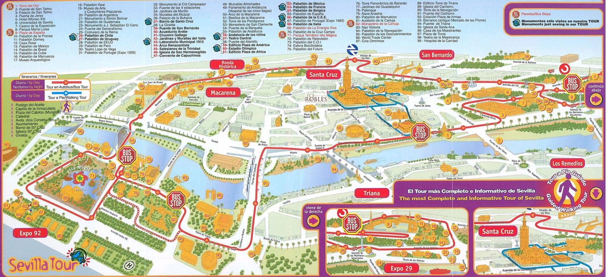 mapa Sevilla tapas barów