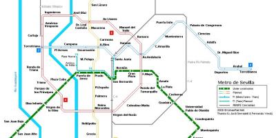 Mapa dworca kolejowego w Sewilla 