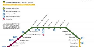 Mapa metra w Sewilli
