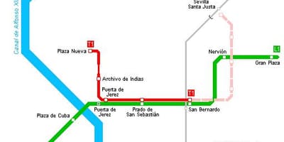 Mapa Sewilli tramwaj