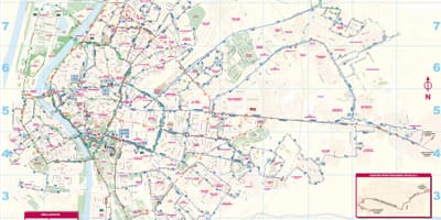 Sevilla transportu publicznego mapie