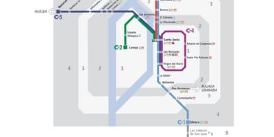 Mapa Sewilli pociąg 