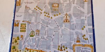 Mapa dzielnicy żydowskiej w Sewilli